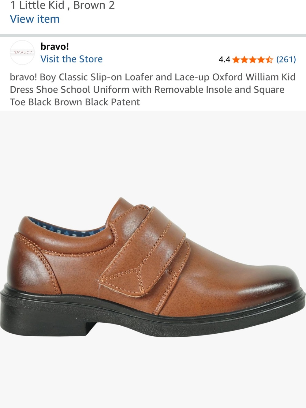 Amazon Boys Brown Slip-On Dress Shoes